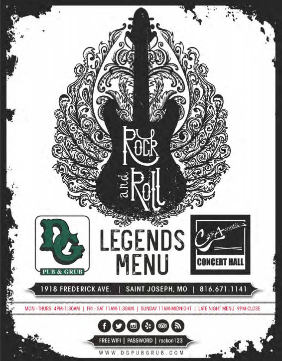 D&G Rock and Roll menu