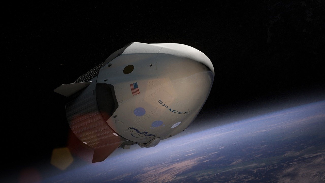 Space-x ship in space
