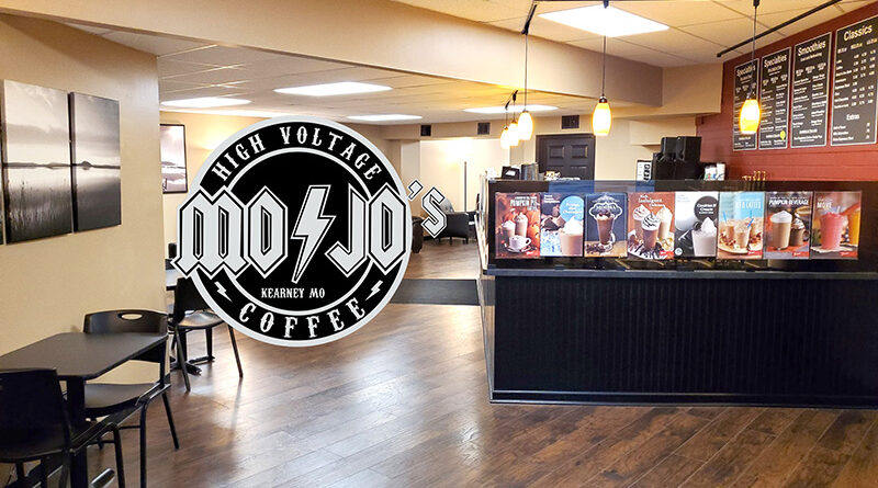 Mojo's coffeeshop with logo overlaid.