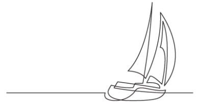 Line drawing of a sail boat