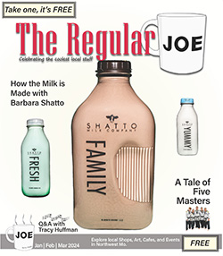 Shatto Milk bottles and headlines on cover of Regular Joe. 