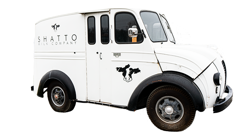 Old fashioned Shatto milk truck. 