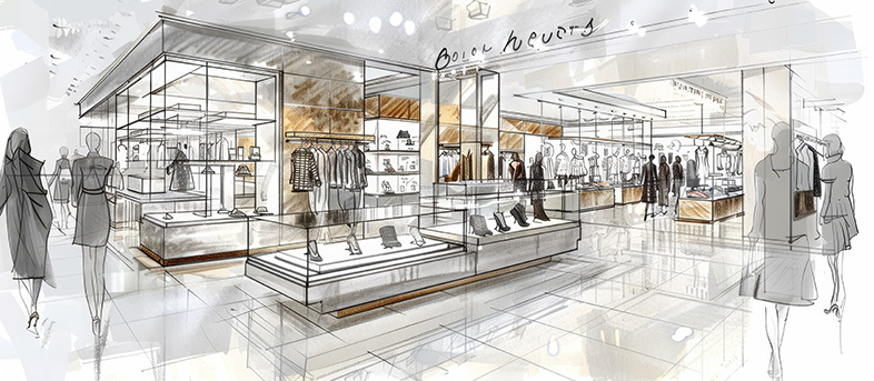 Illustrated department store.