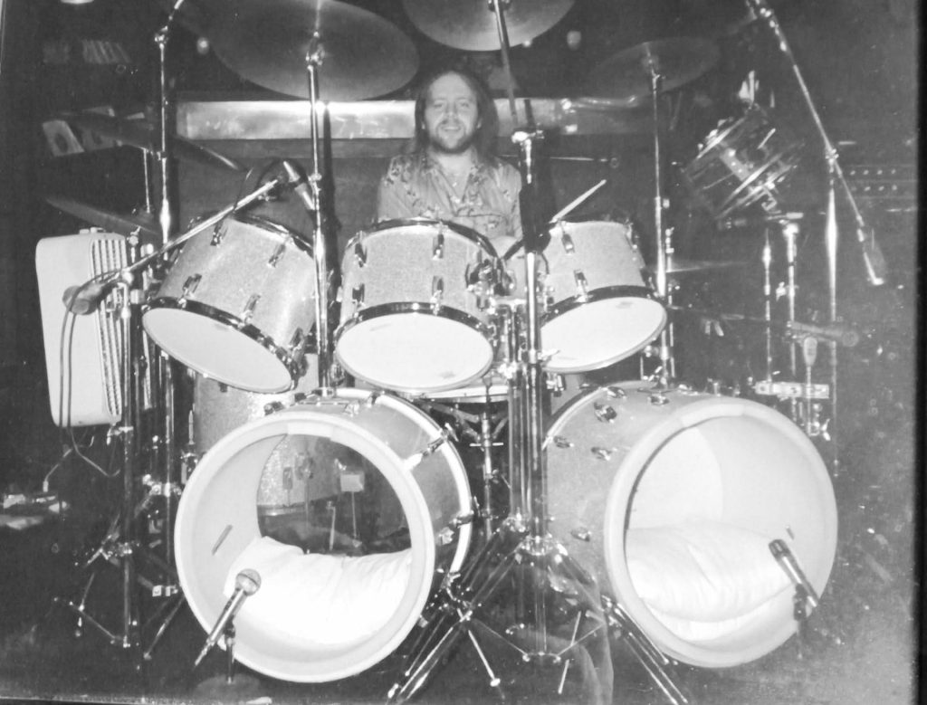 Don Gabriel sitting behind his drums.