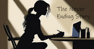 Woman in shadow sitting at a desk